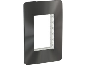 PLACA + SOPORTE, 3 MÓDULO, GRAFITO / CROMO DARK, S737103555 SCHNEIDER ELECTRIC