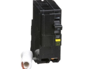 PASTILLA INTERRUPTOR TERMOMAGNÉTICO QO, 2 POLOS, 20A, 6MA GFI, 10 KA, PGTAIL, ENCHUFABLE