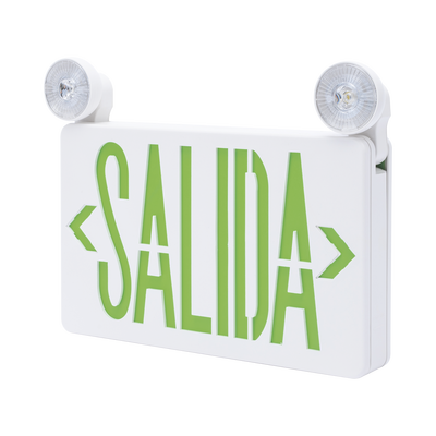 Letrero de Emergencia LED DUAL de SALIDA con Luz de Emergencia/Montaje Universal (pared, lateral o Techo)/Batería de Respaldo Incluida - SFKDC860