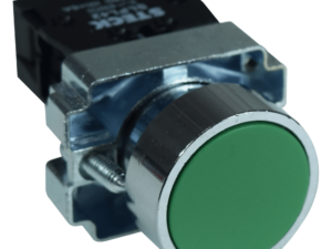 BOTÓN PULSADOR METÁLICO VERDE 22.5 MM Ø SLMRN2