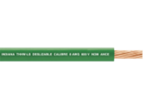 Cable Eléctrico de Cobre Recubierto THW-LS Calibre 6 AWG 19 Hilos Color Verde (100 metros): SLY-291-GRN/100