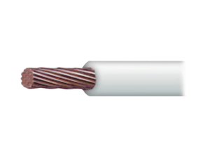 Cable Eléctrico 8 awg  color blanco,Conductor de cobre suave cableado. Aislamiento de PVC, autoextinguible. BOBINA 100 MTS: SLY-296-WHT/100