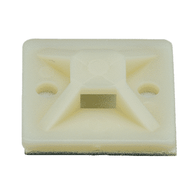 Montaje-Sujetador Adhesivo STRONGHOLD de 4 Vías de 1" x 1" x 1/4", Color Natural,  Nylon 6.6 Retardante de Llamas V-2, Paquete de 100pz  SMP16A-C