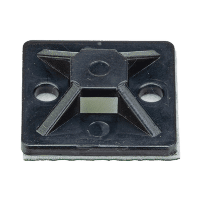 Montaje-Sujetador Adhesivo STRONGHOLD de 4 Vías de 1" x 1" x 1/4", Color Negro,  Nylon 6.6 Retardante de Llamas V-2, Paquete de 100pz  SMP16A-C0