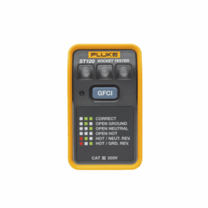 Probador de Tomacorriente Eléctrico Estándar o GFCI, Con LEDs de Alto Brillo y Gráfico Incluido Para Verificar Rápida y Fácilmente el Cableado   ST120
