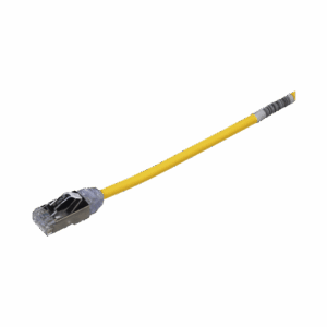 Patch Cord Cat6A, Diametro Reducido 28 AWG, Blindado S/FTP, CM/LS0H, 20 cm, Color Amarillo  STP28X0.2MYL