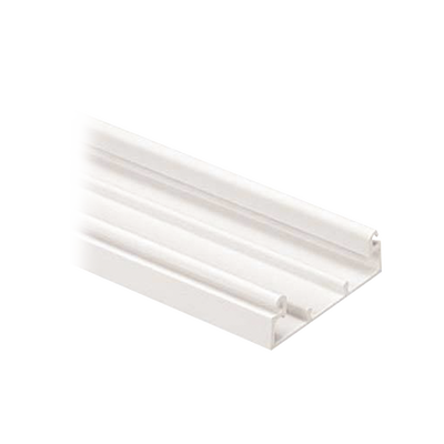 Base para canaleta T-45, de PVC rígido, con orificios perforados para montaje, 60.3 x 18.5 x 2400 mm, Color Blanco Mate T45BIW8