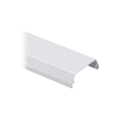 Cubierta (Tapa) tipo bisagra para canaleta T-45, de PVC rígido, 60.3 x 19.1 x 2438.4 mm, Color Blanco Mate T45CIW8