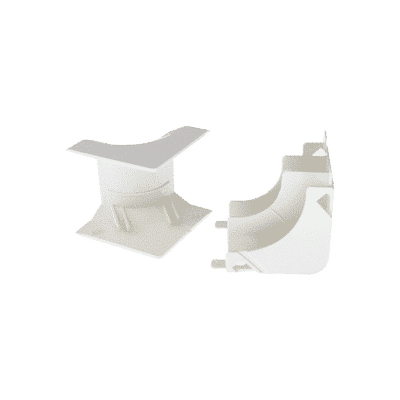Esquinero interior, para uso con canaleta T45, Material PVC Rígido, Color Blanco Mate T45ICIW