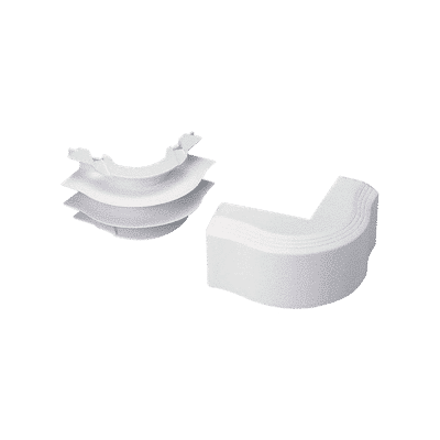 Esquinero exterior, para uso con canaleta T45, Material PVC Rígido, Color Blanco Mate  T45OCIW