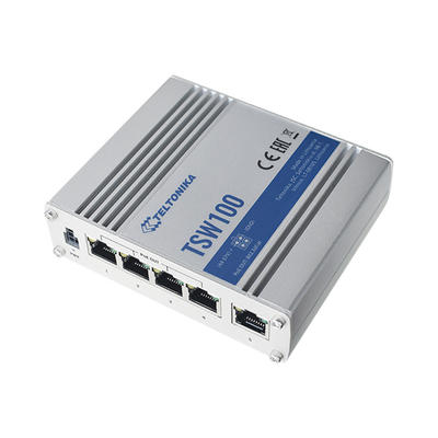 TSW100, Switch Gigabit Ethernet no administrable compatible con Power-over-Ethernet.