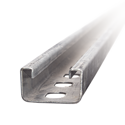 Unicanal perforado 4x2, 3000 mm, con acabado Electro Zinc  UNP-4X2-U30-EZ