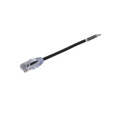 Cable de Parcheo UTP Cat6A, CM/LSZH, Diámetro Reducido (28AWG), Color Negro, 1ft UTP28X1BL