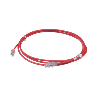 Cable de Parcheo UTP Cat6A, CM/LSZH, Diámetro Reducido (28AWG), Color Rojo, 7ft  UTP28X7RD