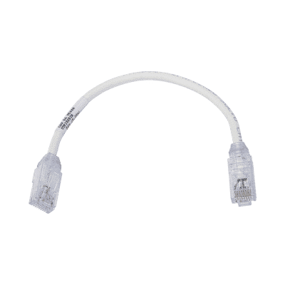 Cable de Parcheo UTP, Cat6A, Diámetro Reducido (28 AWG), CM/LSZH, Color Blanco Mate, 8in (20.3cm)  UTP28X8IN