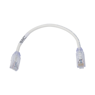 Cable de Parcheo UTP, Cat6A, Diámetro Reducido (28 AWG), CM/LSZH, Color Blanco Mate, 8in (20.3cm) UTP28X8IN