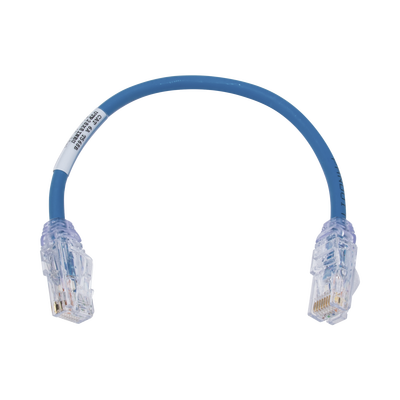 Cable de Parcheo UTP, Cat6A, Diámetro Reducido (28 AWG), CM/LSZH, Color Azul, 8in (20.3cm) UTP28X8INBU