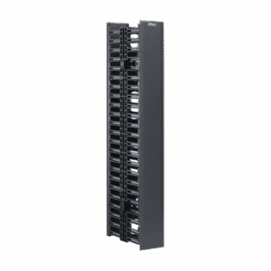 Organizador Vertical NetRunner, Doble (Frontal y Posterior), Para Rack Abierto de 45 Unidades, 4.9in de Ancho, Color Negro  WMPV45E