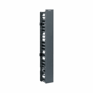 Organizador Vertical NetRunner, Sencillo (Solo Frontal), Para Rack Abierto de 45 Unidades, 4.9in de Ancho, Color Negro  WMPVF45E