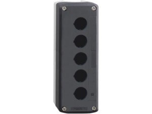 CAJA VACÍA, PLÁSTICO, TAPA GRIS OSCURA PARA PULSADOR Ø 22, 5 ORIFICIOS. XALD05 SCHNEIDER ELECTRIC