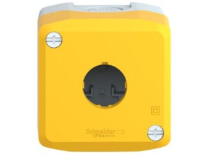 CAJA VACÍA TAPA AMARILLA PARA PULSADOR, 22MM, 1 ORIFICIO. XALK01 SCHNEIDER ELECTRIC