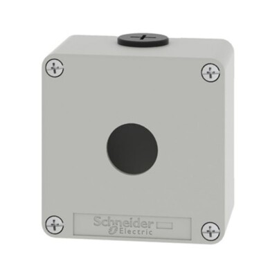 ESTACIÓN DE CONTROL VACÍA, ALEACIÓN DE ZINC, GRIS, 1 ORIFICIO, 22MM. XAPD1201 SCHNEIDER ELECTRIC