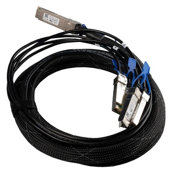 XQ+BC0003-XS+, cable de conexión QSFP28 a 4x SFP28. Conecta varios dispositivos de 25 Gigabit a CCR2216/CRS504 | Humberto Chacon