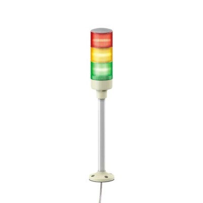 TORRE LUMINOSA LED, ROJO, VERDE, √°MBAR, 3 COLORES, LED INTEGRADO, CON ZUMBADOR, PLACA DE FIJACI√≥N DEL TUBO DE ALUMINIO, 24 V. XVGB3SH SCHNEIDER ELECTRIC