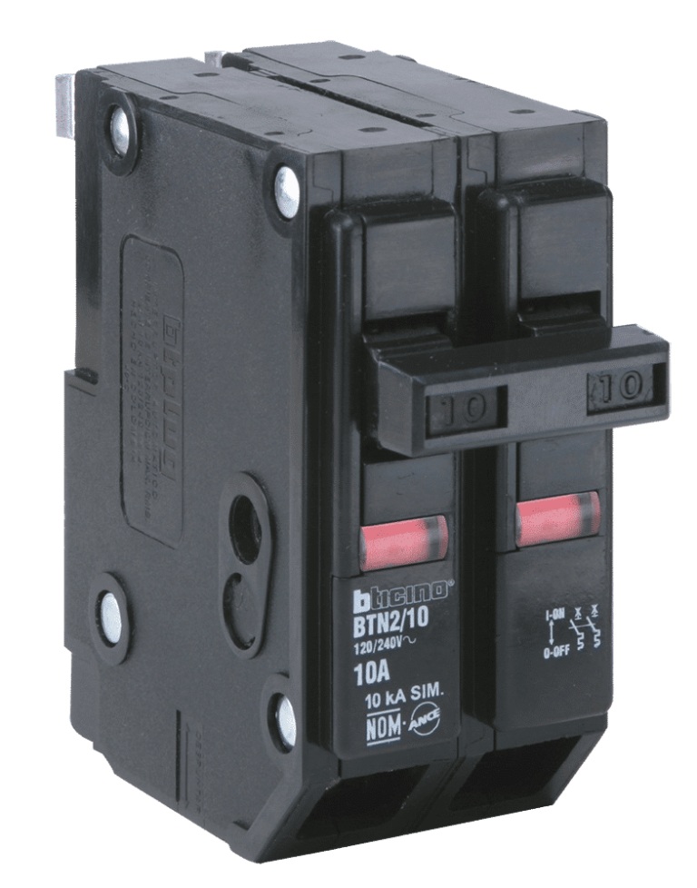 Interruptor termomagnético 2x10 A, 120/240 V~, 10 kA, montaje enchufable   BTN2/10