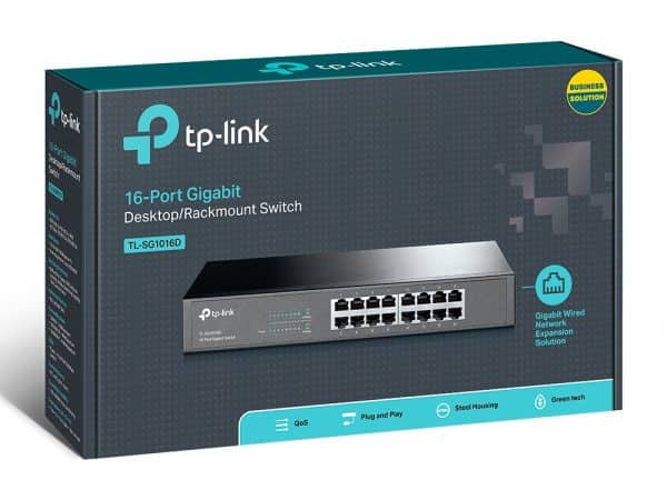 Switch TP-Link Gigabit Ethernet TL-SG1016D, 16 Puertos 10/100/1000Mbps, 32Gbit/s, 8000 Entradas | Humberto Chacon