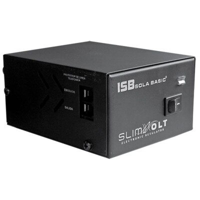 REGULADOR SOLA BASIC ISB SLIM VOLT, 1300VA/700W, 4 CONTACTOS, GABINETE METALICO