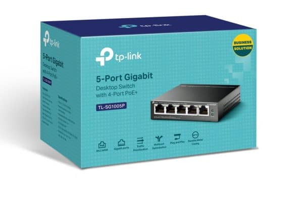 Switch TP-Link Gigabit Ethernet TL-SG1005P, 5 Puertos 10/100/1000 (4x PoE), 10Gbit/s, 2000 Entradas | Humberto Chacon