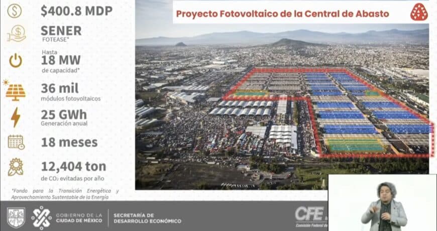 Licitan primera etapa de Planta Solar en Central de Abastos | Veronica Medina