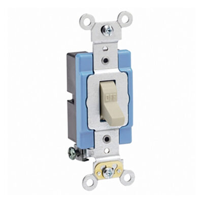 Interruptor De Palanca Grado Industrial 1P 15A 120/277V Alambrado Lateral Y Posterior, Marfil - 01201-02I