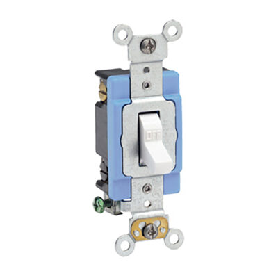 Interruptor De Palanca Grado Industrial 1P 15A 120/277V Alambrado Lateral Y Posterior, Blanco - 01201-02W