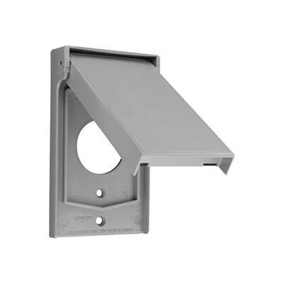 Placa De Nylon P/Intemperie P/Receptáculo Sencillo 1.4" De Dia (35Mm) Vertical Gris - 04979-0GY
