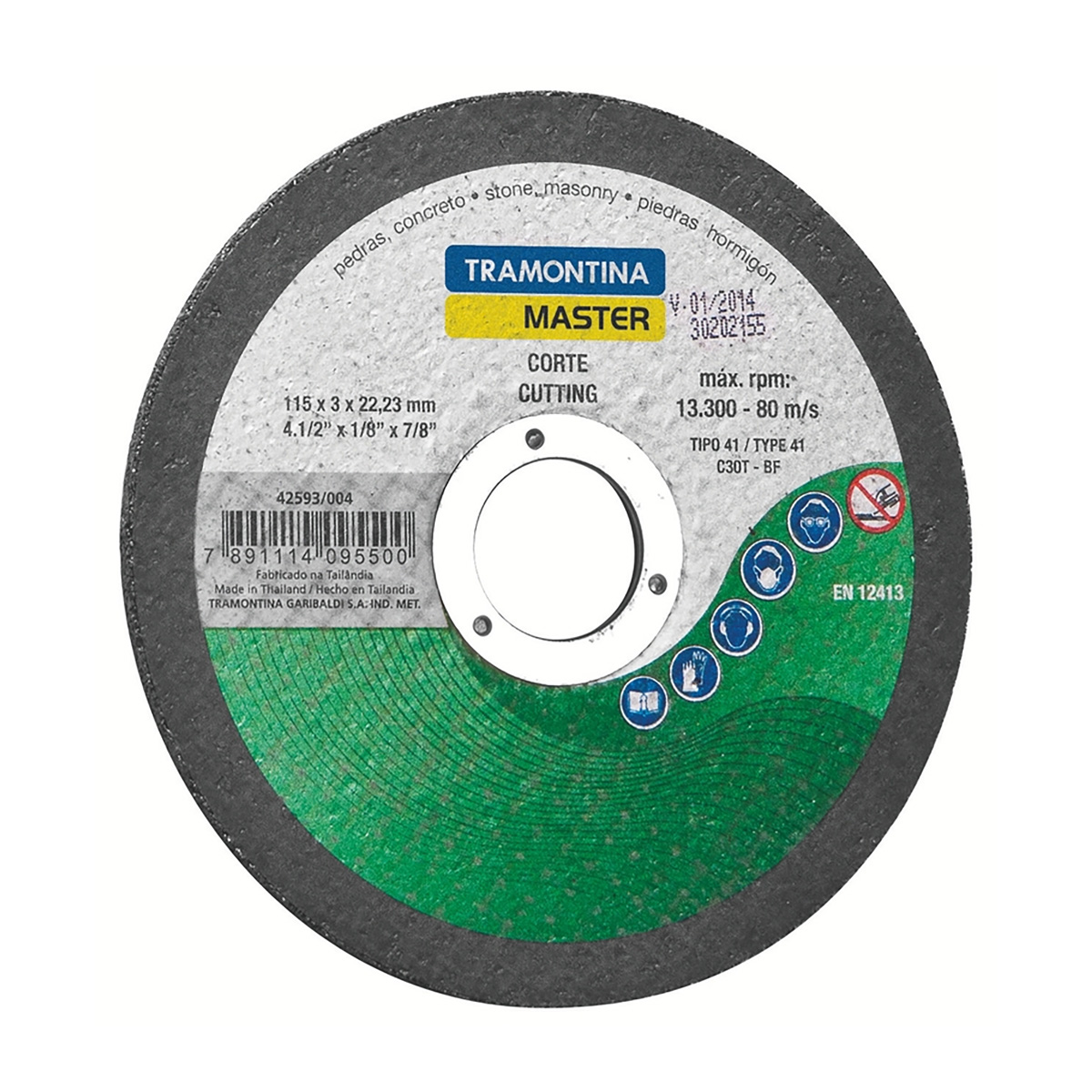 Disco De Corte Para Piedras 4.1/2 X 1/8 X 7/8 - 42593004 | Disco De Corte Para Piedras 4.1/2 X 1/8 X 7/8 - 42593004