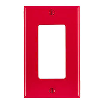 Placa 1 Ventana Nylon, Con Tornillos, Decora Rojo - 80401-0NR