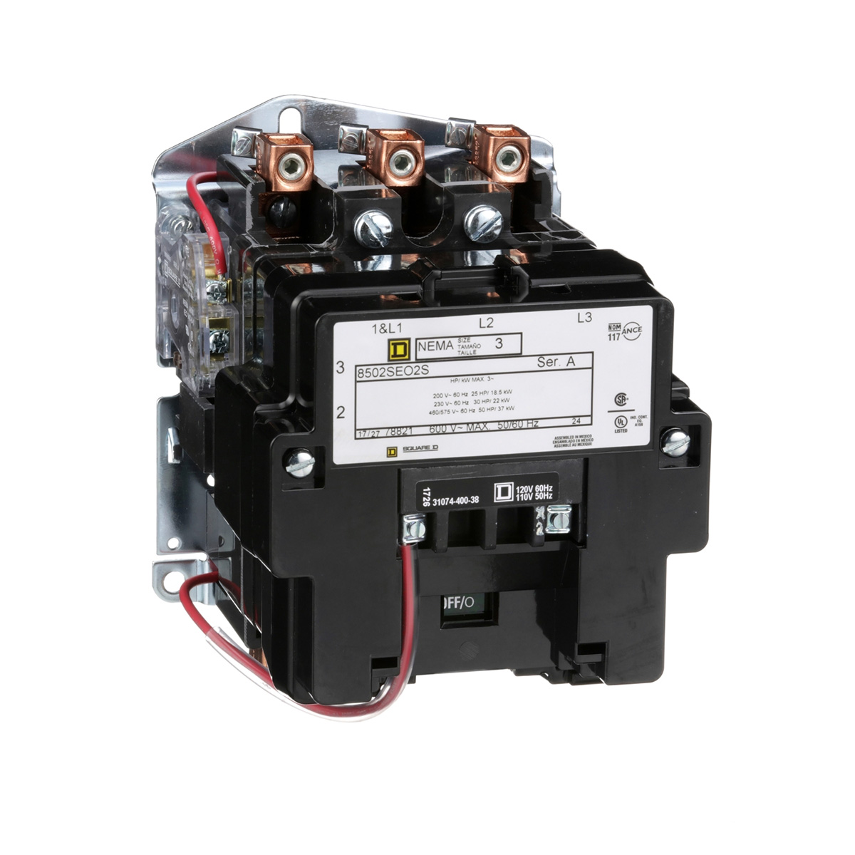 Contactor 600Vac 90Amp Nema - 8502SEO2V02S | Contactor 600Vac 90Amp Nema - 8502SEO2V02S