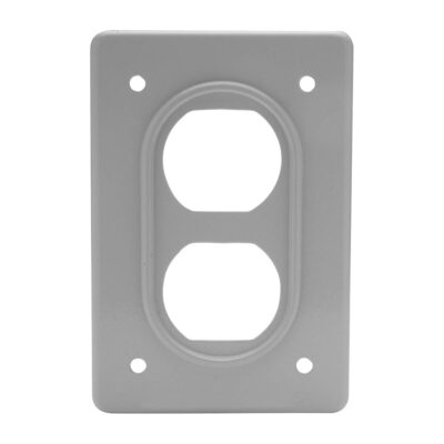 Placa de aluminio gris para receptaculo duplex - 8800400