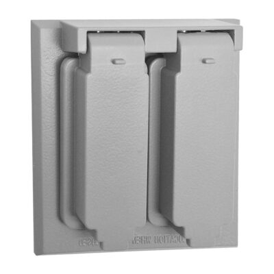 Placa duplex con tapa para intemperie cuadrada 4 1/2" x 4 1/2" - 8800465