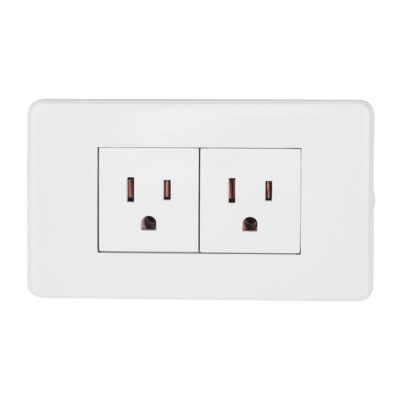 Contacto doble con placa blanca - 8810900