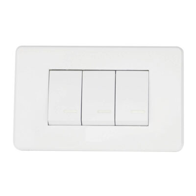 Apagador triple con placa blanca - 8840915