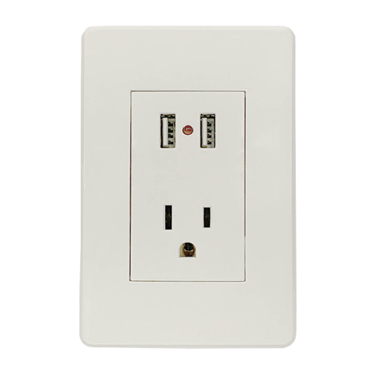 Conector polarizado y dos entradas USB con placa blanca - 8840935 | Conector polarizado y dos entradas USB con placa blanca - 8840935