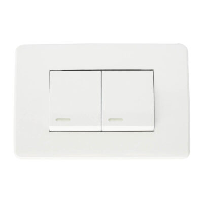 Apagador doble con placa blanca - 8840955