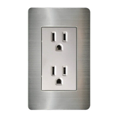 Contacto doble aterrizado con placa de acero inoxidable - 8841925