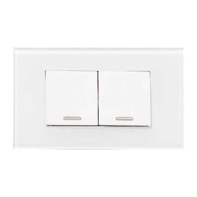 Apagador doble con placa de acrilico blanca - 8842950