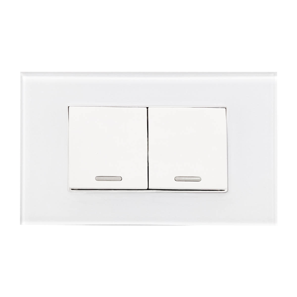 Apagador doble con placa de acrilico blanca - 8842950 | Apagador doble con placa de acrilico blanca - 8842950