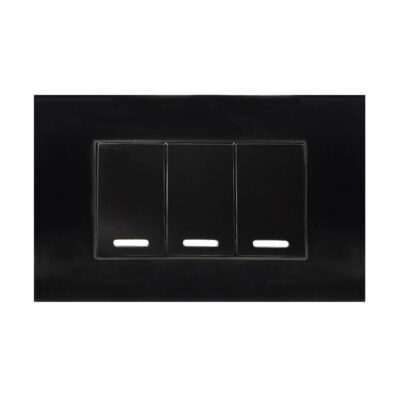 Apagador triple con placa de acrilico negra - 8843955