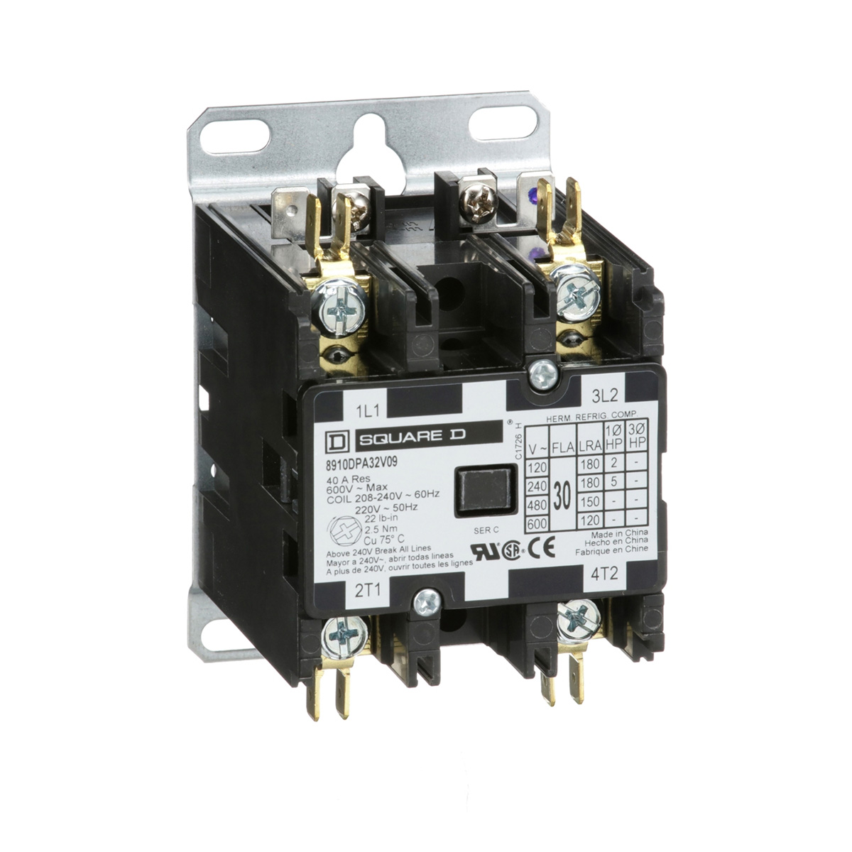 Contactor 2P 30A Exp 2P (30-40) 2HP/120V 5HP/220V - 8910DPA32V09 | Contactor 2P 30A Exp 2P (30-40) 2HP/120V 5HP/220V - 8910DPA32V09
